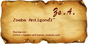 Zsebe Antigoné névjegykártya